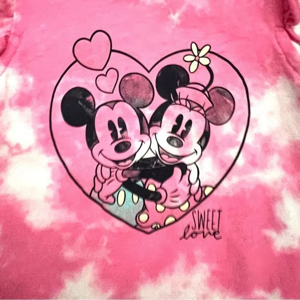 🌵3/$20 Baby Gap Disney Romper Baby 3–6M Pink Tie Dye Mickey Minnie Ruffle Cotton